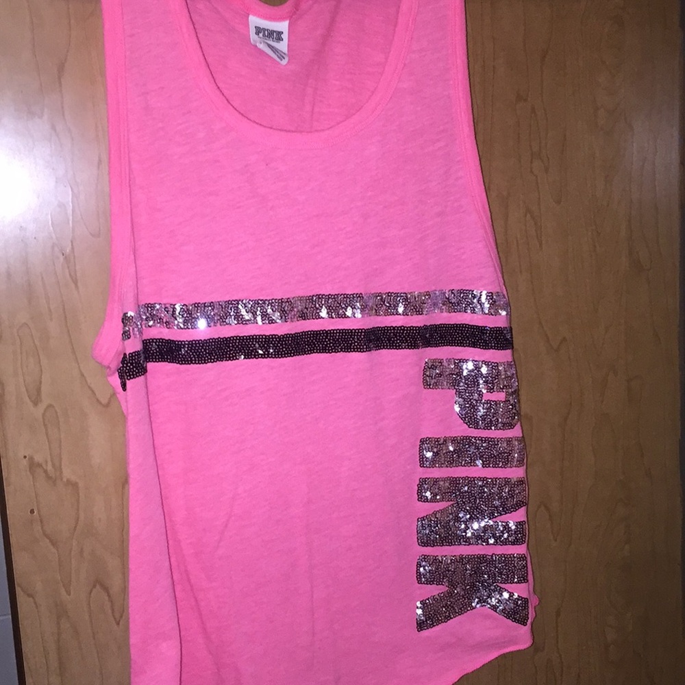 Pink sequins tank